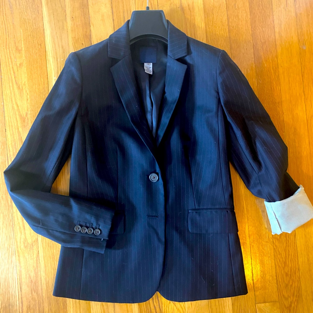 J Crew Blazer - Size 2 Navy Pinstripe Suit Blazer